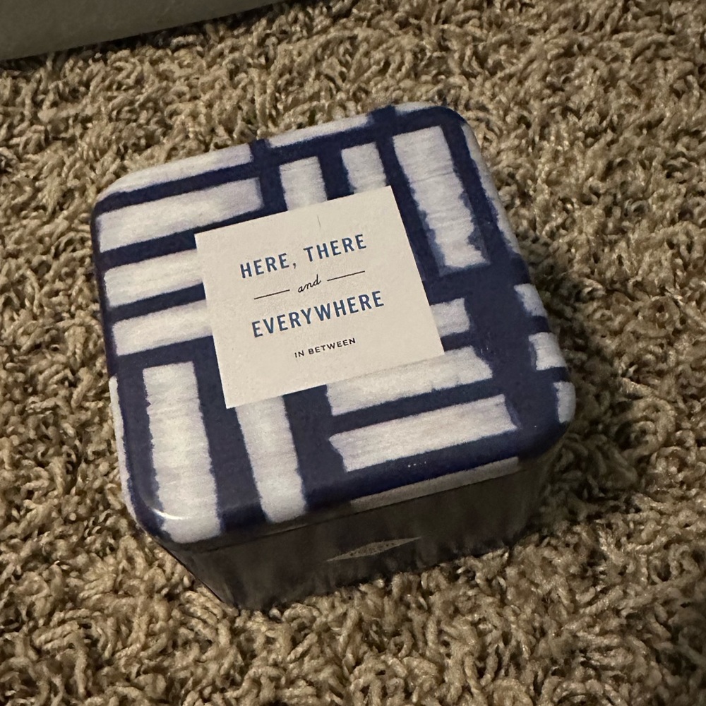 Fossil Blue and White Patterned Collectible Tin